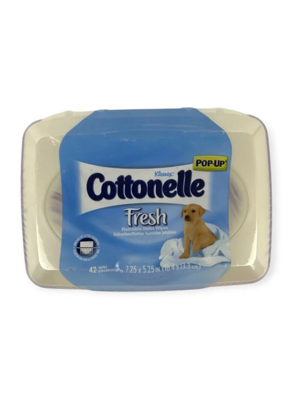 Cottonelle Fresh Flushable Wipes 42 ct Pop-Up Reusable Container Purple Swirl